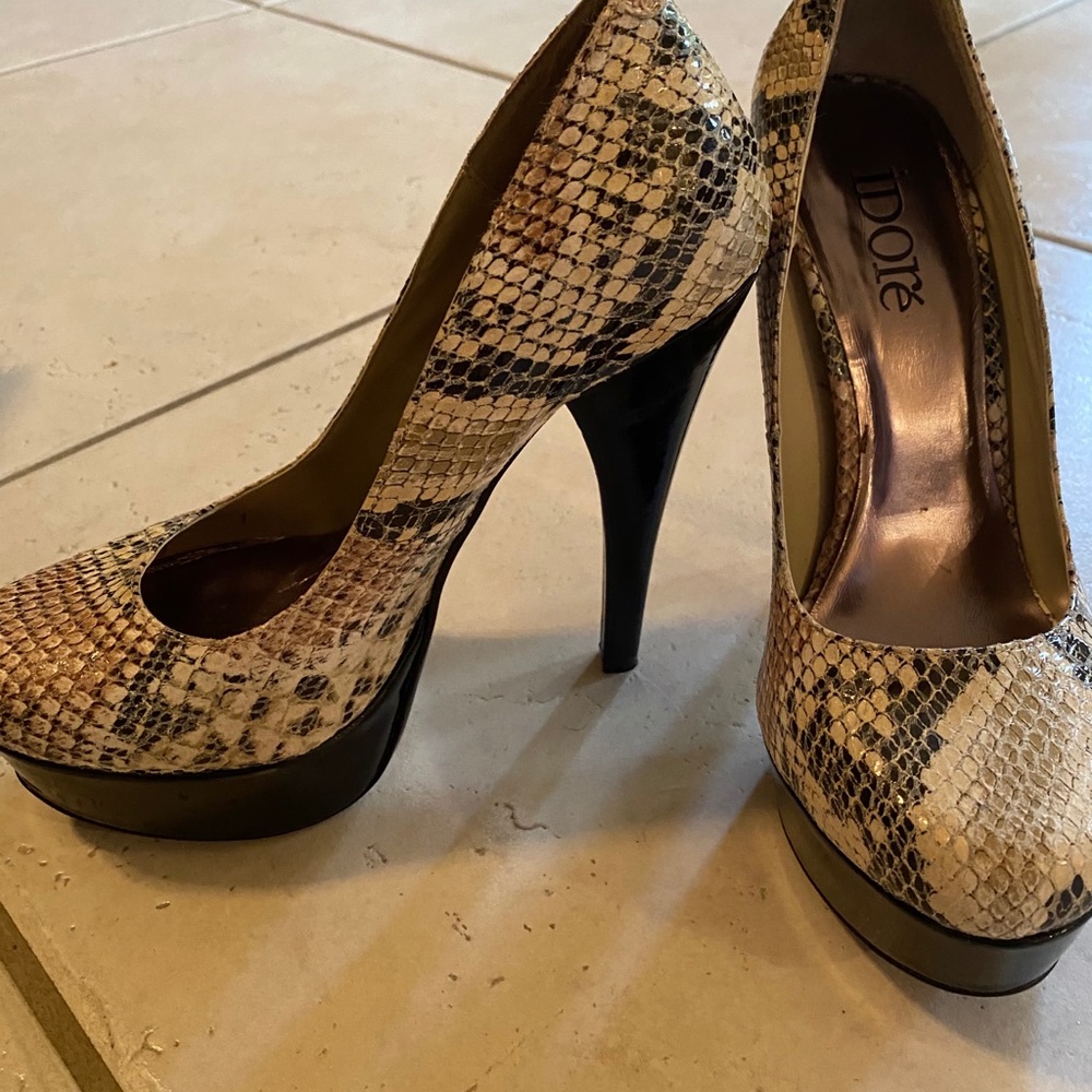 Idore Snakeskin Heels